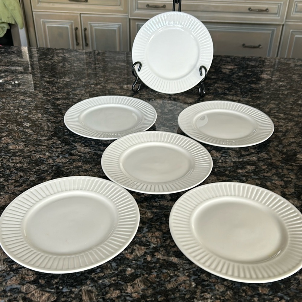 JC PENNY HOME COLLECTION LINEAR SALAD PLATE LOT OF 6